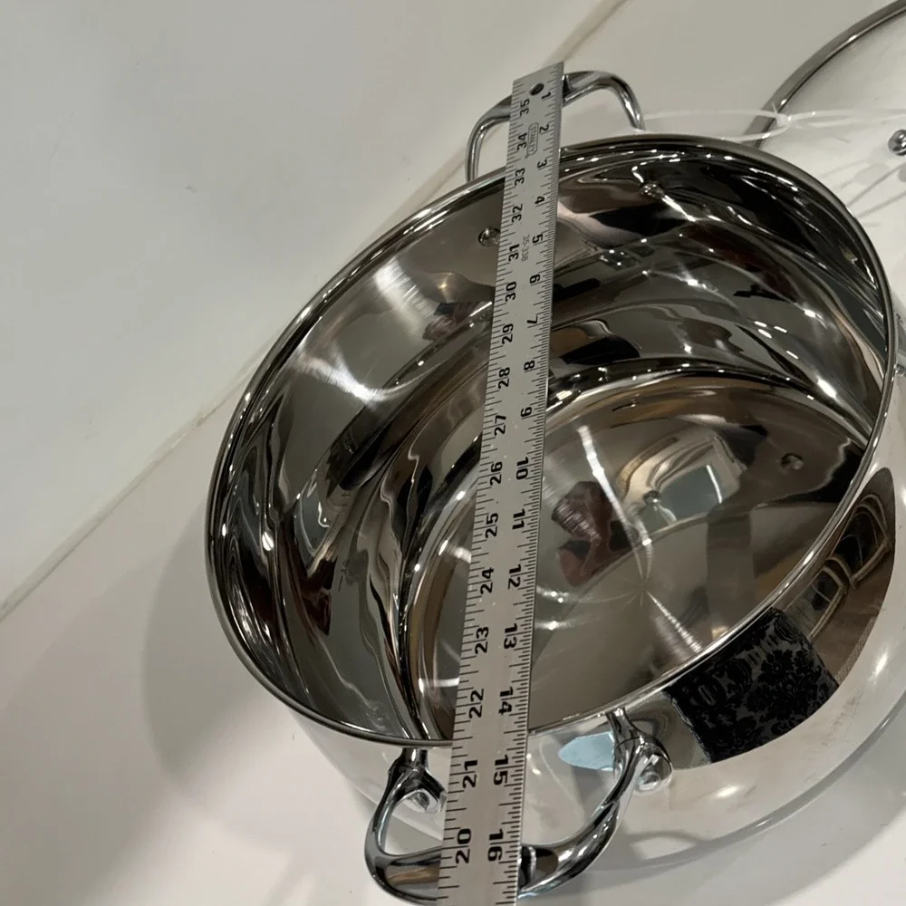 David Burke 13.5 Qt Stock Pot Vented Lid Commercial Grd Splendor Stainless Steel